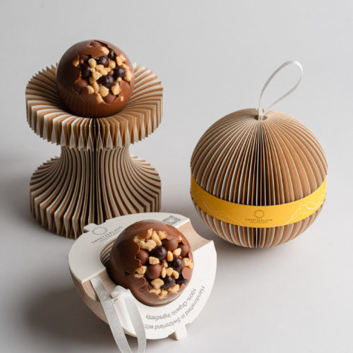 ‘Sweet Secret’ sphère chocolat Noisettes & Caramel – Lait 38%